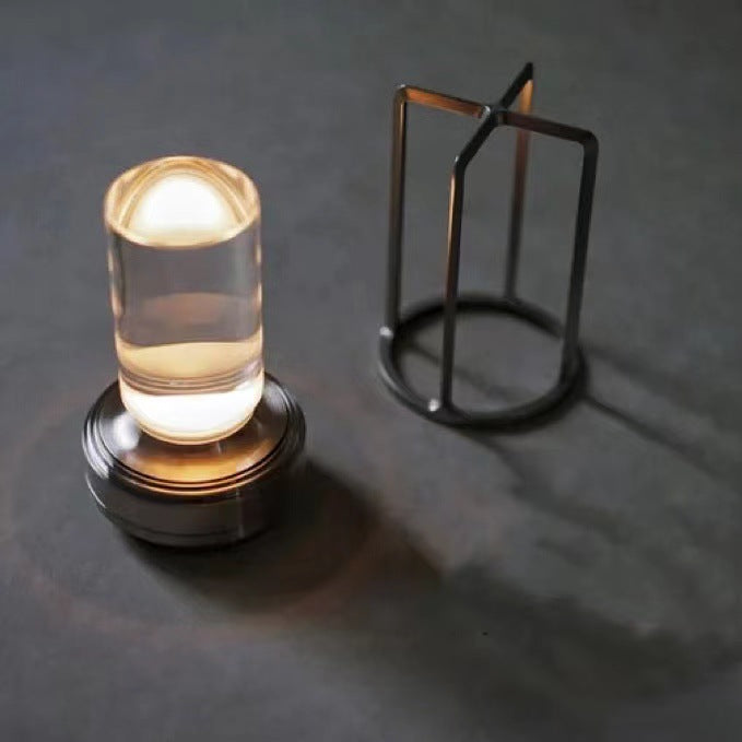 Aluminum Acrylic Rechargeable Night Table Lamp