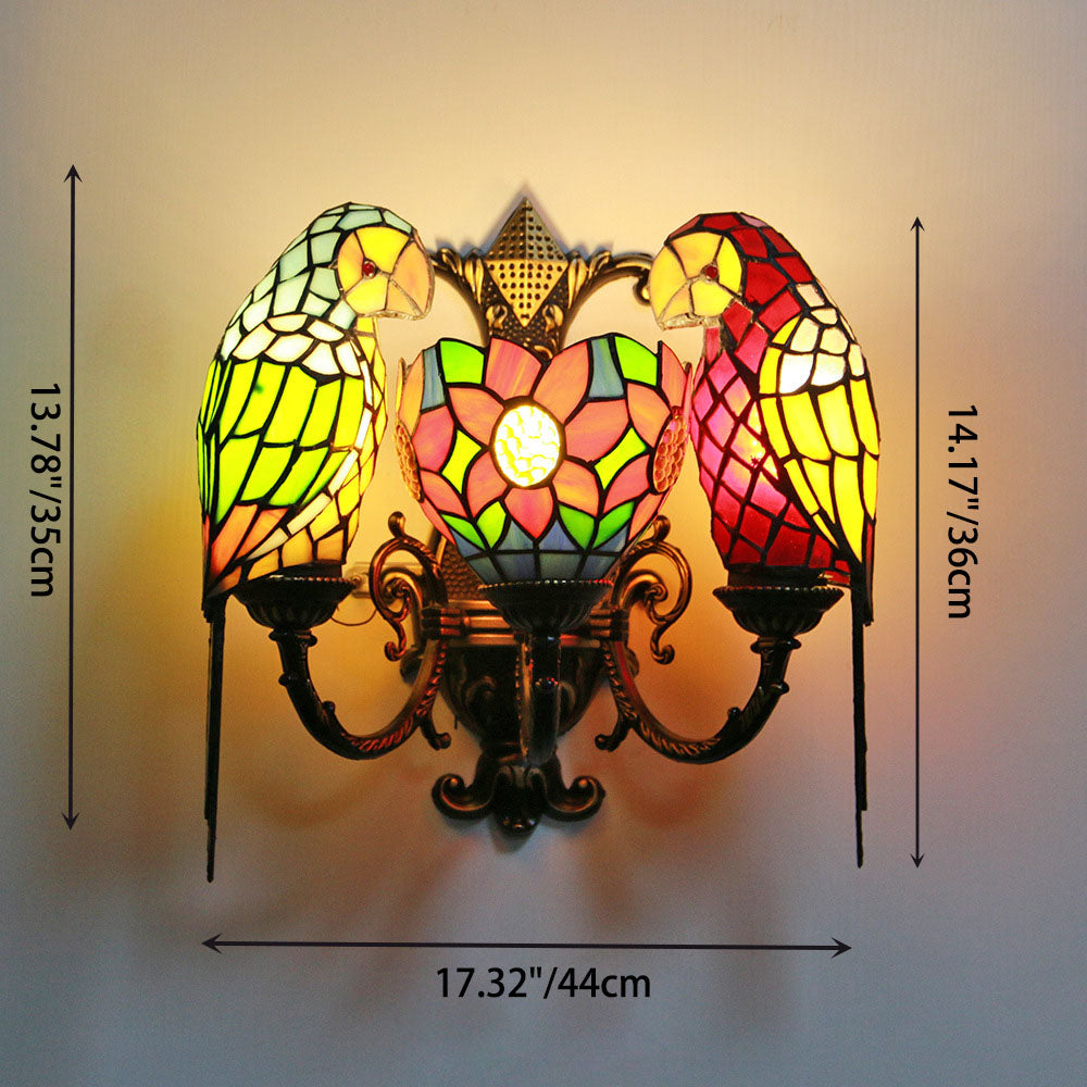 Parrot Round Table Half 3-Light Wall Lamp
