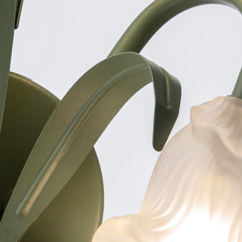 Floral Iron Glass 3/6 Wall Lamp