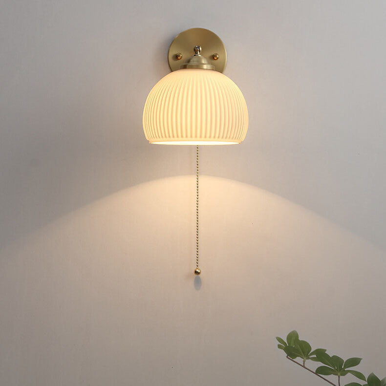 Striped Milk White Glass Wall Lamp