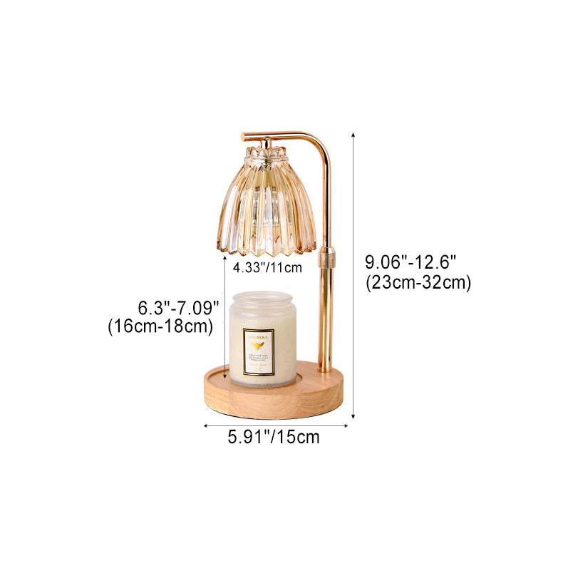 Flower Shaped Glass Iron Table Lamp