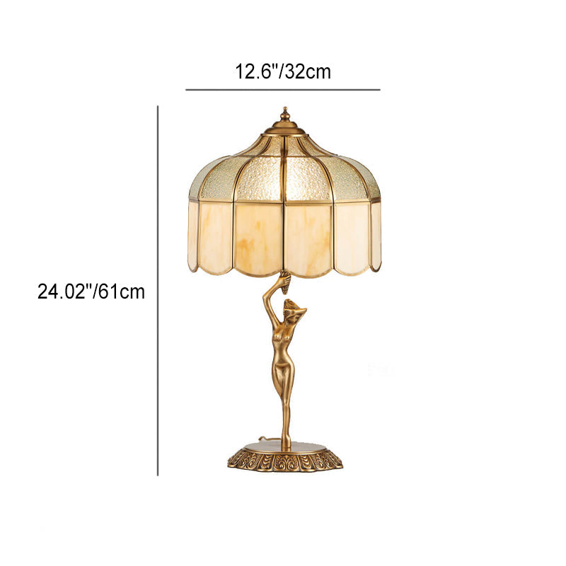 Copper Glass Angel Table Lamp