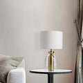 Fabric Cylinder Glass Table Lamp