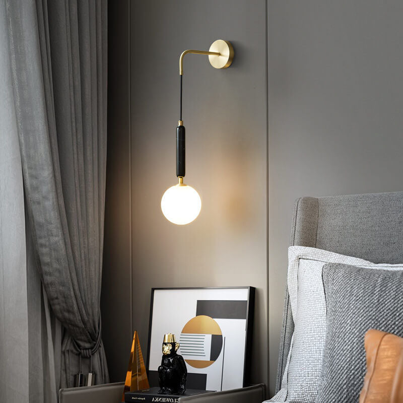 Ball Marble Arm Wall Lamp