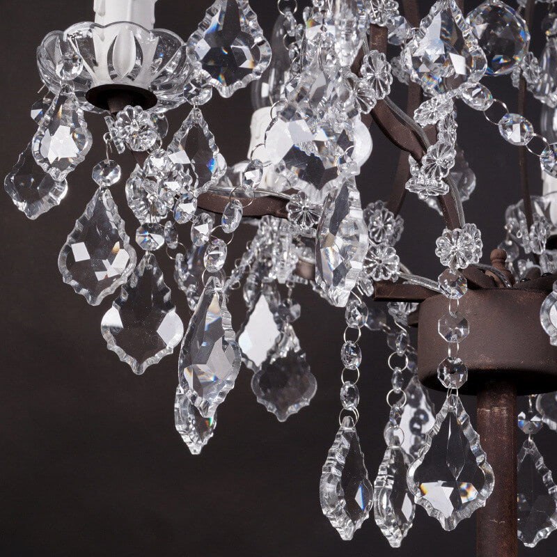 Crystal Candelabra Rust 6-Light Table Lamp
