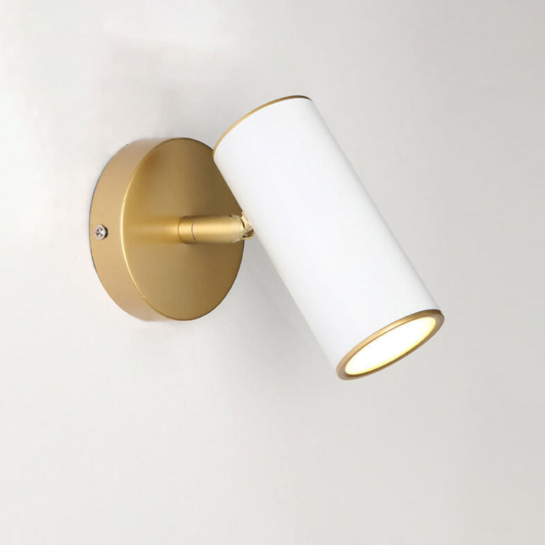 Plated Cylindrical Reading Wall Lamp