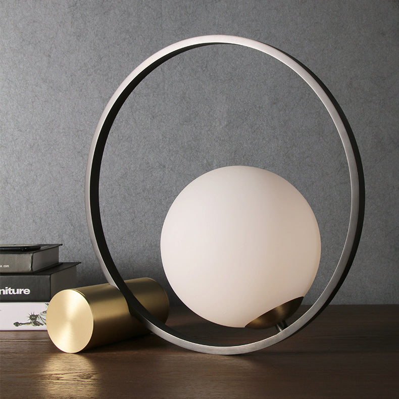 Circle Orb Copper Glass Table Lamp