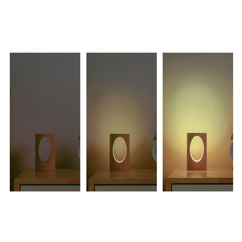 Solid Wood Rectangular Column Table Lamp