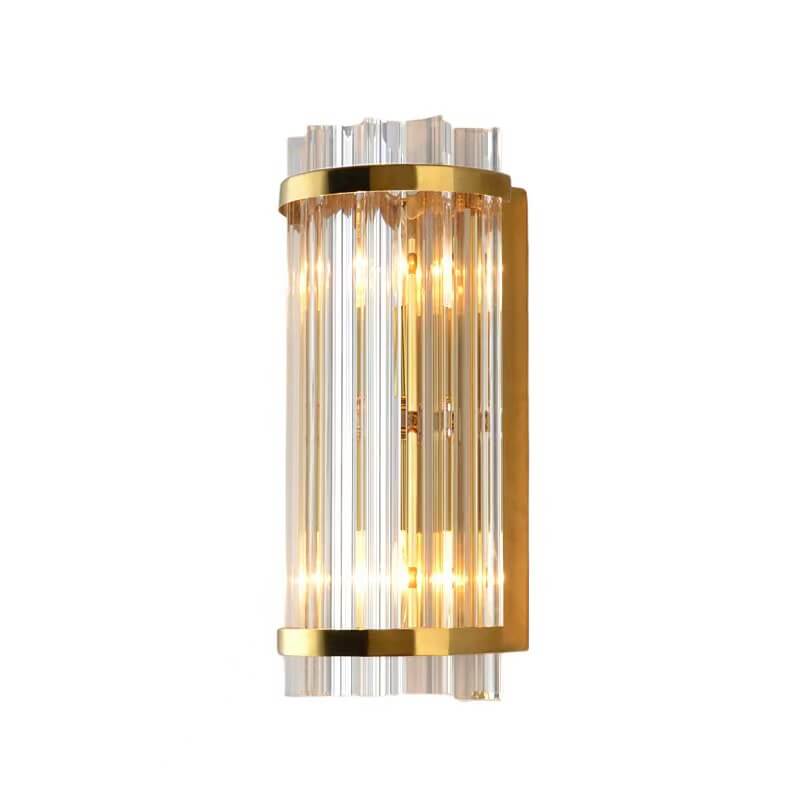 Crystal Plated Column 2-Light Wall Lamp