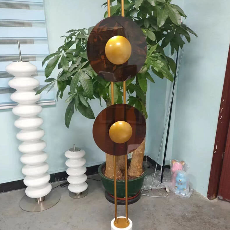 Hardware Disc Marble Floor Lamp