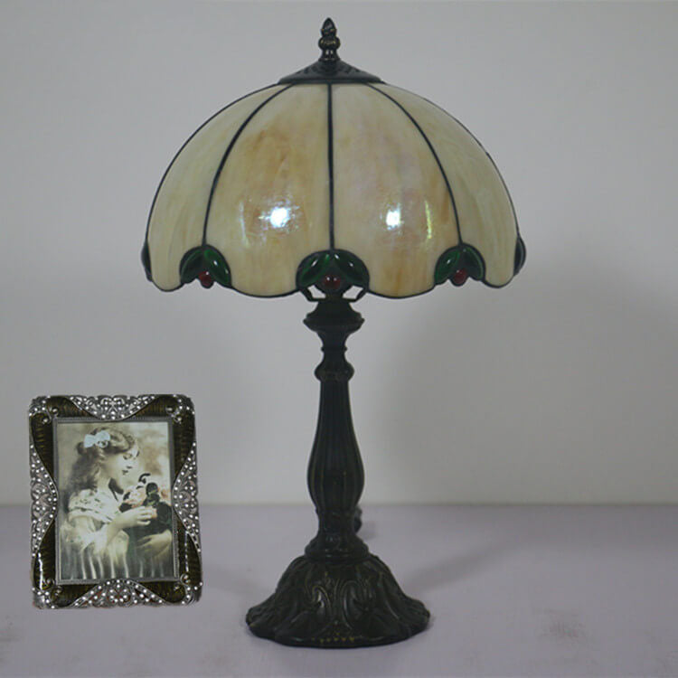 Beige Green Gem Dome Table Lamp