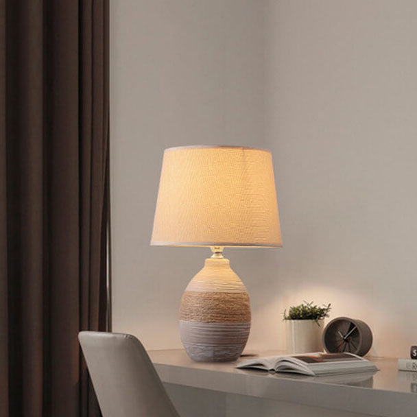 Fabric Ceramic Jar Table Lamp