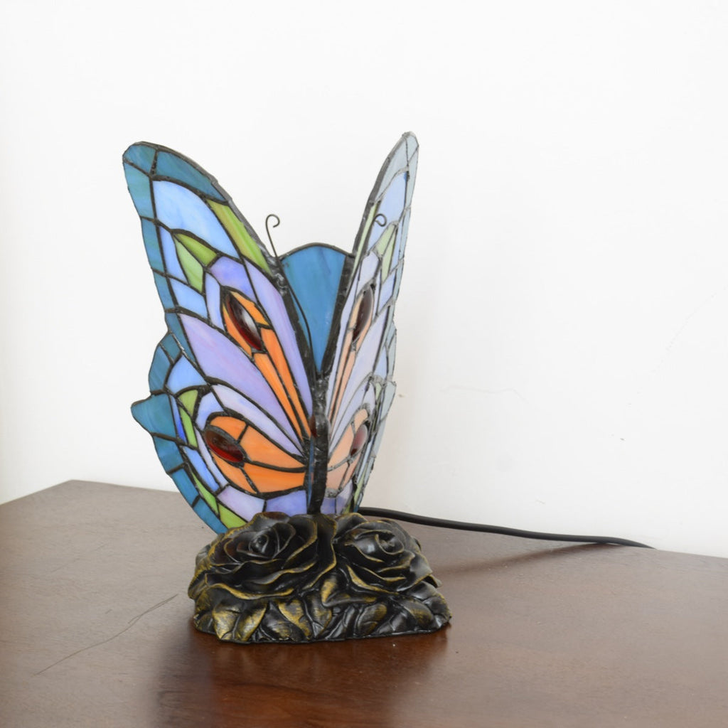 Butterfly Stained Glass Iron Table Lamp