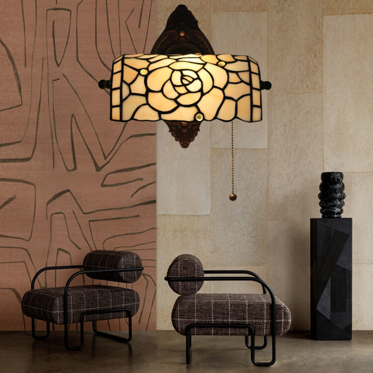 Floral Stained Glass Living Wall Lamp