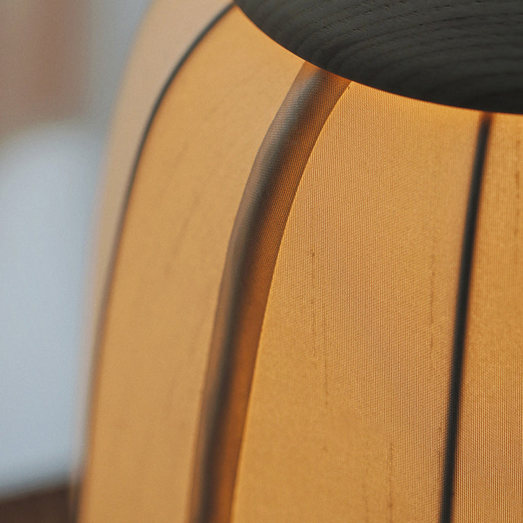 Portable Round Lantern Wood Table Lamp
