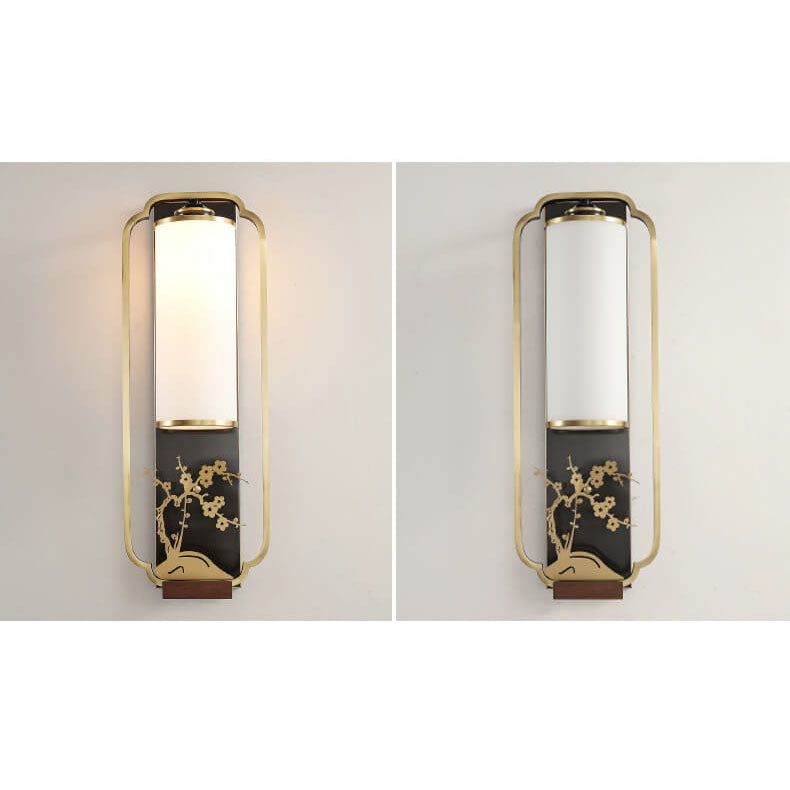 New Copper Glass Column Wall Lamp