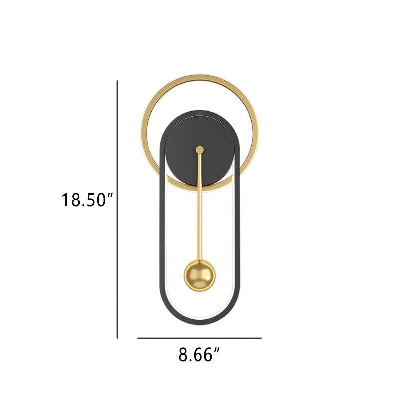 Iron Clock Design Wall Lamp