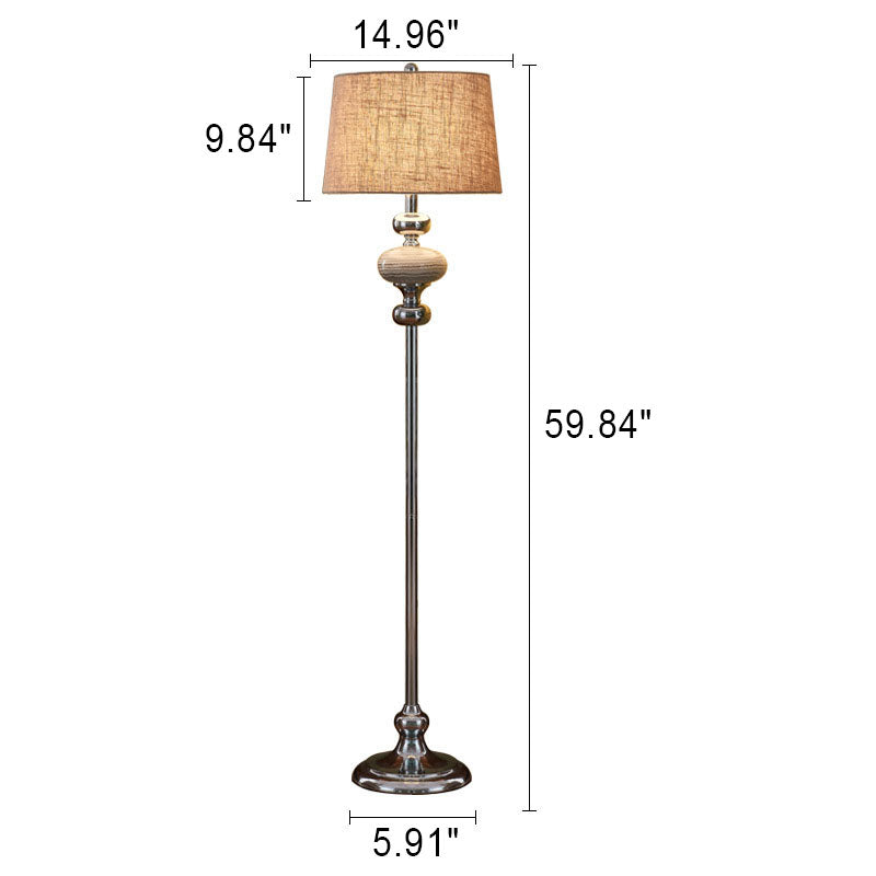 Solid Color Ceramic Fabric Floor Lamp