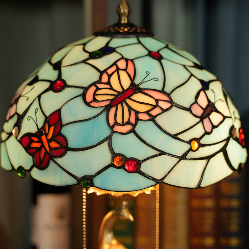 Pastoral Butterfly Stained Glass Table Lamp