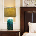 Cylinder Stripe Ceramic Fabric Table Lamp