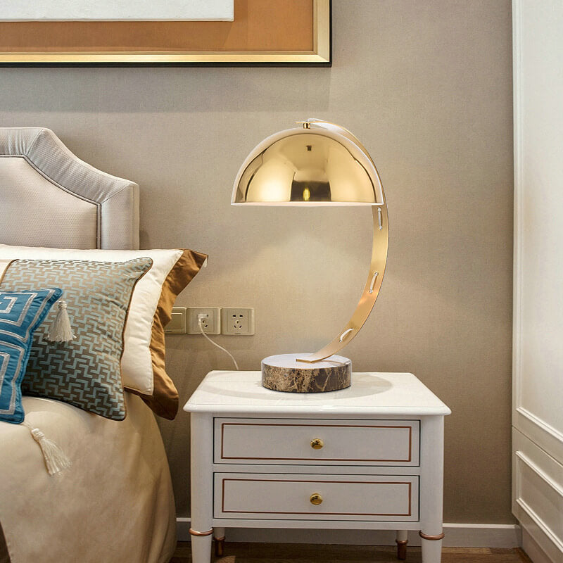 Bending Gold Hardware Marble Table Lamp