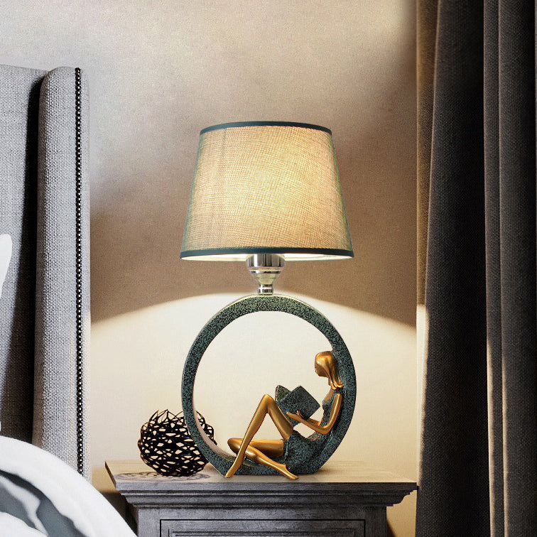 Round Girl Boy Resin Table Lamp