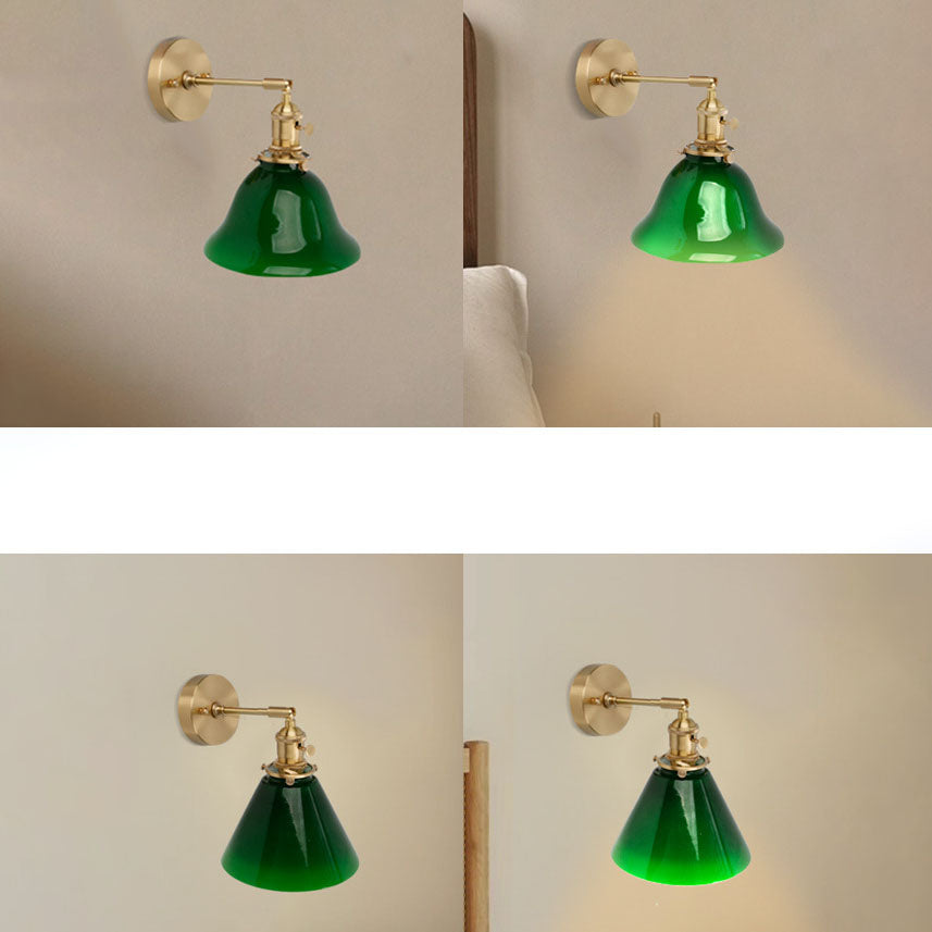 Green Cone Copper Wall Lamp