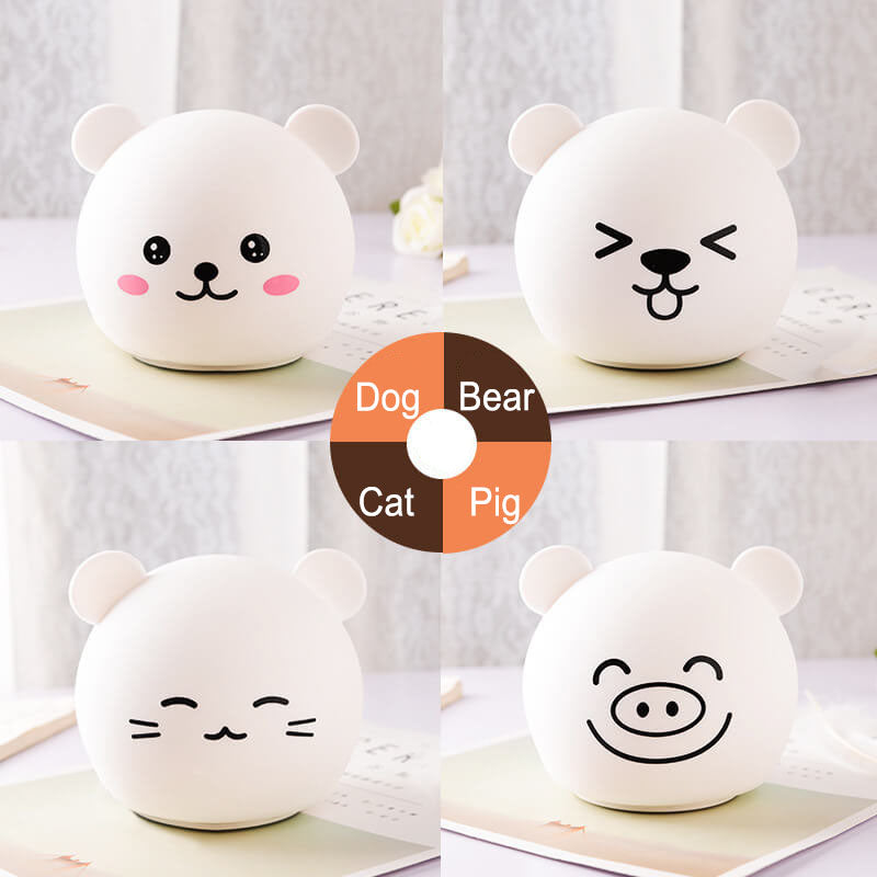 Cartoon Animal Colorful Silicone Table Lamp