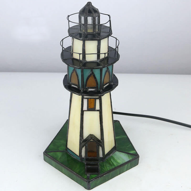 Tower Stained Glass Table Lamp