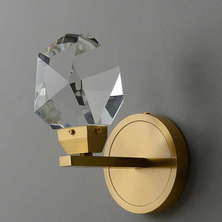 Full Copper Crystal Stone Wall Lamp
