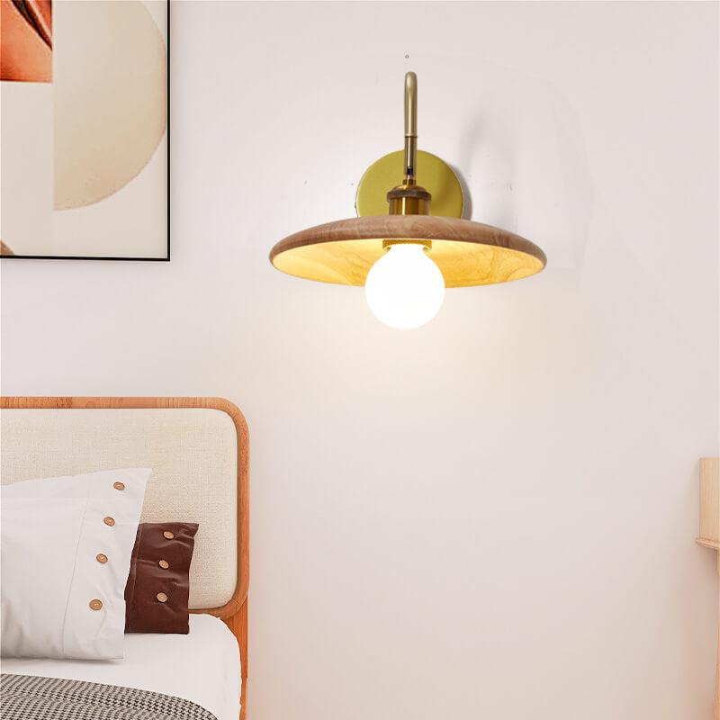 Wooden Tray Shaped Wall Lamp