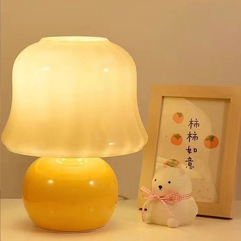 Mushroom Glass Study Table Lamp