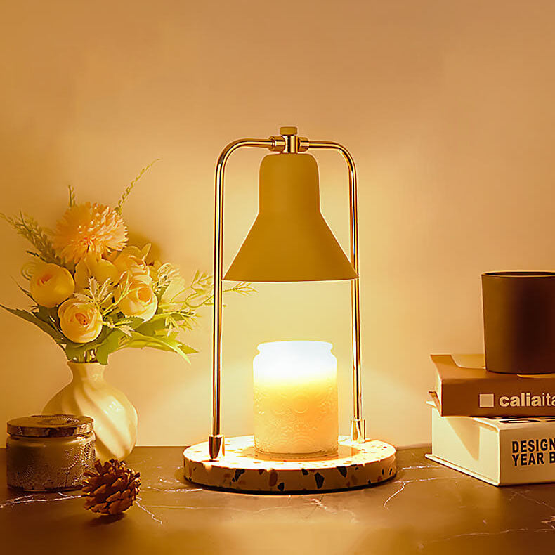 Milk Yellow Cone Marble 2-Light Table Lamp