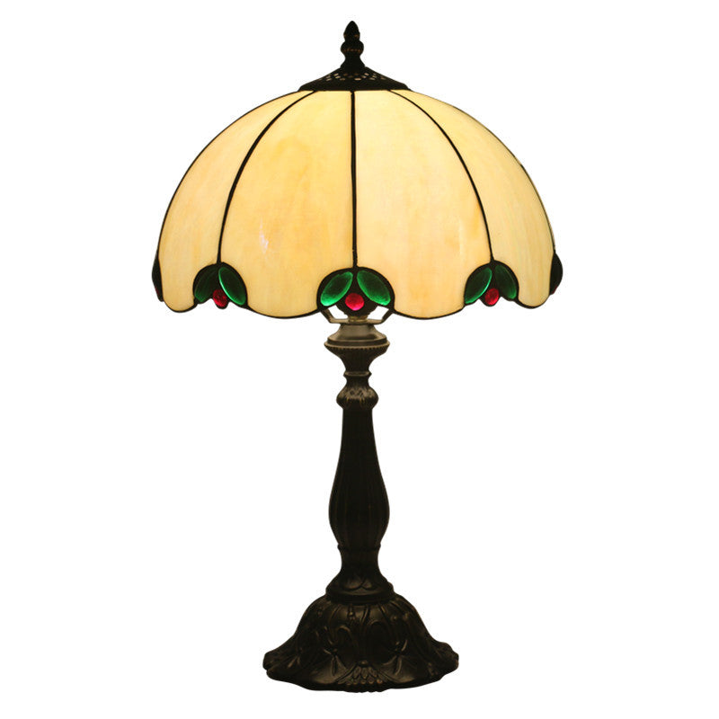 Beige Green Gem Dome Table Lamp