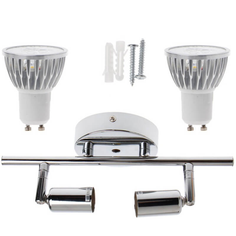 Pure Chrome Color Metal 2-Light Wall Lamp
