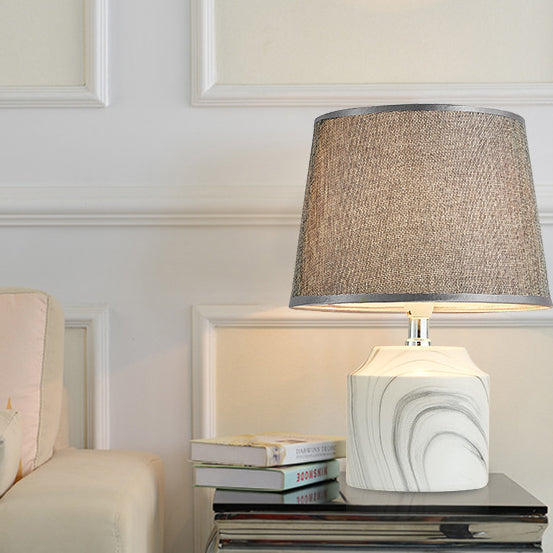 Cylinder Vase Ceramic Fabric Table Lamp