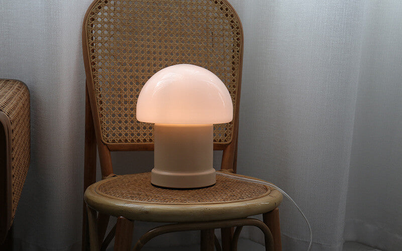 Ins Cream Mushroom Column Table Lamp