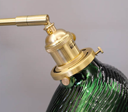 Emerald Glass Brass Straight Wall Lamp