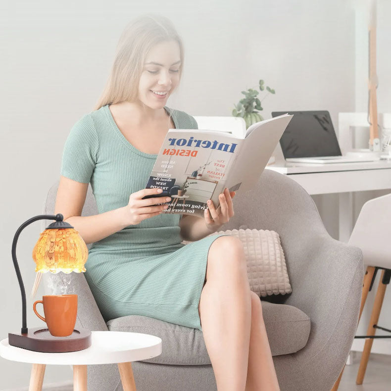 Glass Flower Shape Melting Table Lamp