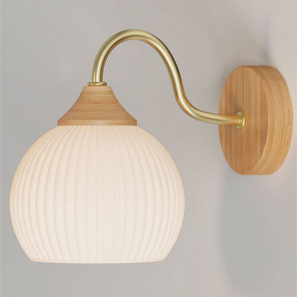 Striped Glass Round Log Wall Lamp