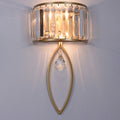 Crystal Half Column Oval 2-Light Wall Lamp