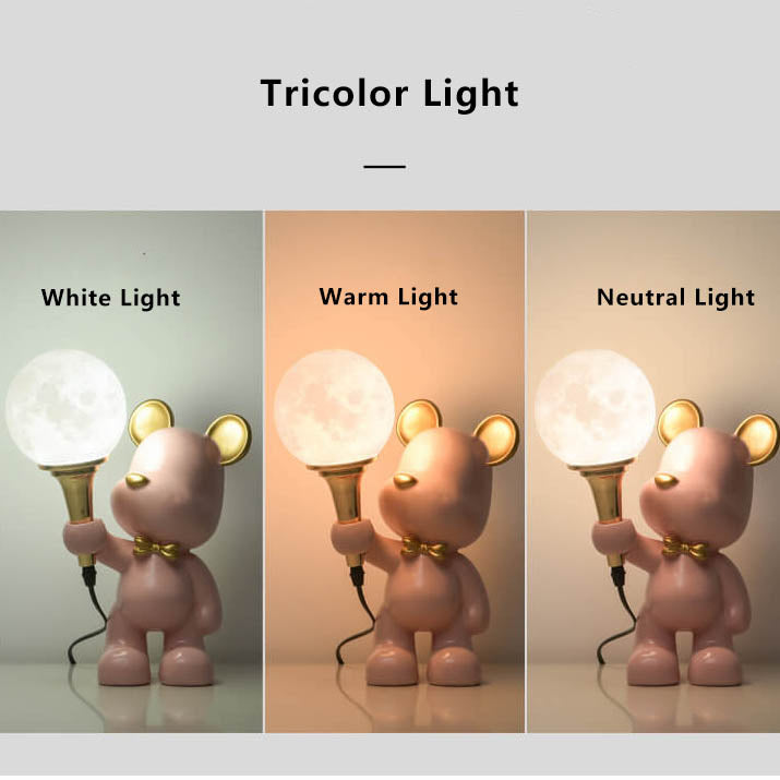 Cartoon Bear Resin Night Table Lamp
