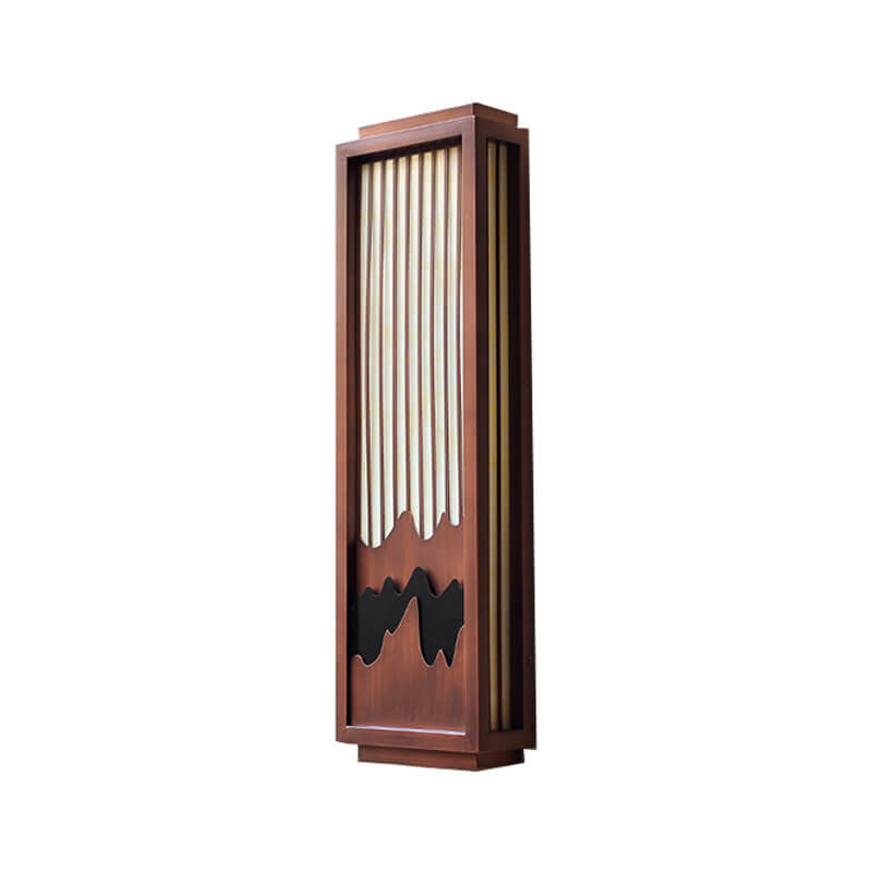 Rectangular Faux Marble Stainless Outdoor Light
