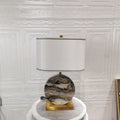 Round Rectangular Marble Fabric Table Lamp