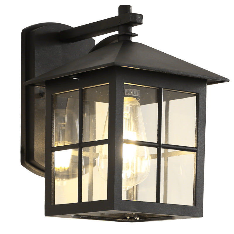 Aluminum Square Glass Patio Outdoor Light
