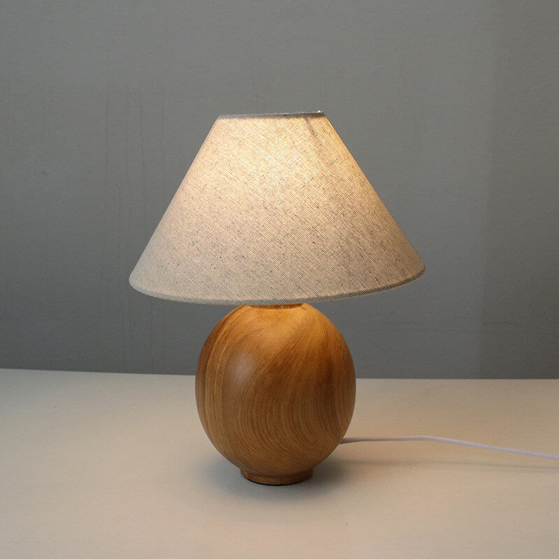 Solid Wood Fabric Table Lamp