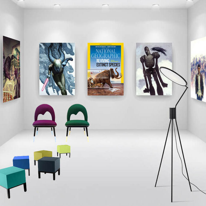 Fabric Round Iron Tripod Floor Lamp