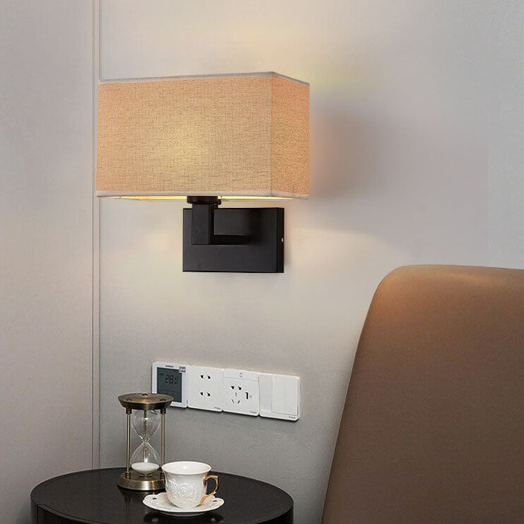 Solid Color Rectangular Iron 2-Light Wall Lamp