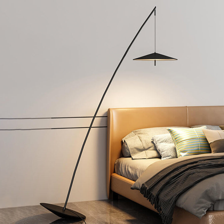 Black Tilt Fishing Rod Floor Lamp