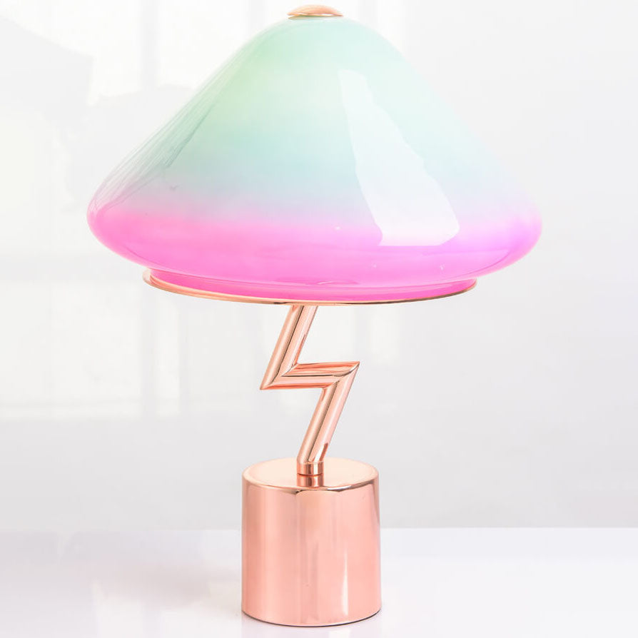 Colorful Mushroom Hardware Glass Table Lamp